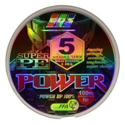 Плетеный шнур для рыбалки, EOS Power Super PE, 100м, сечение 0,18мм